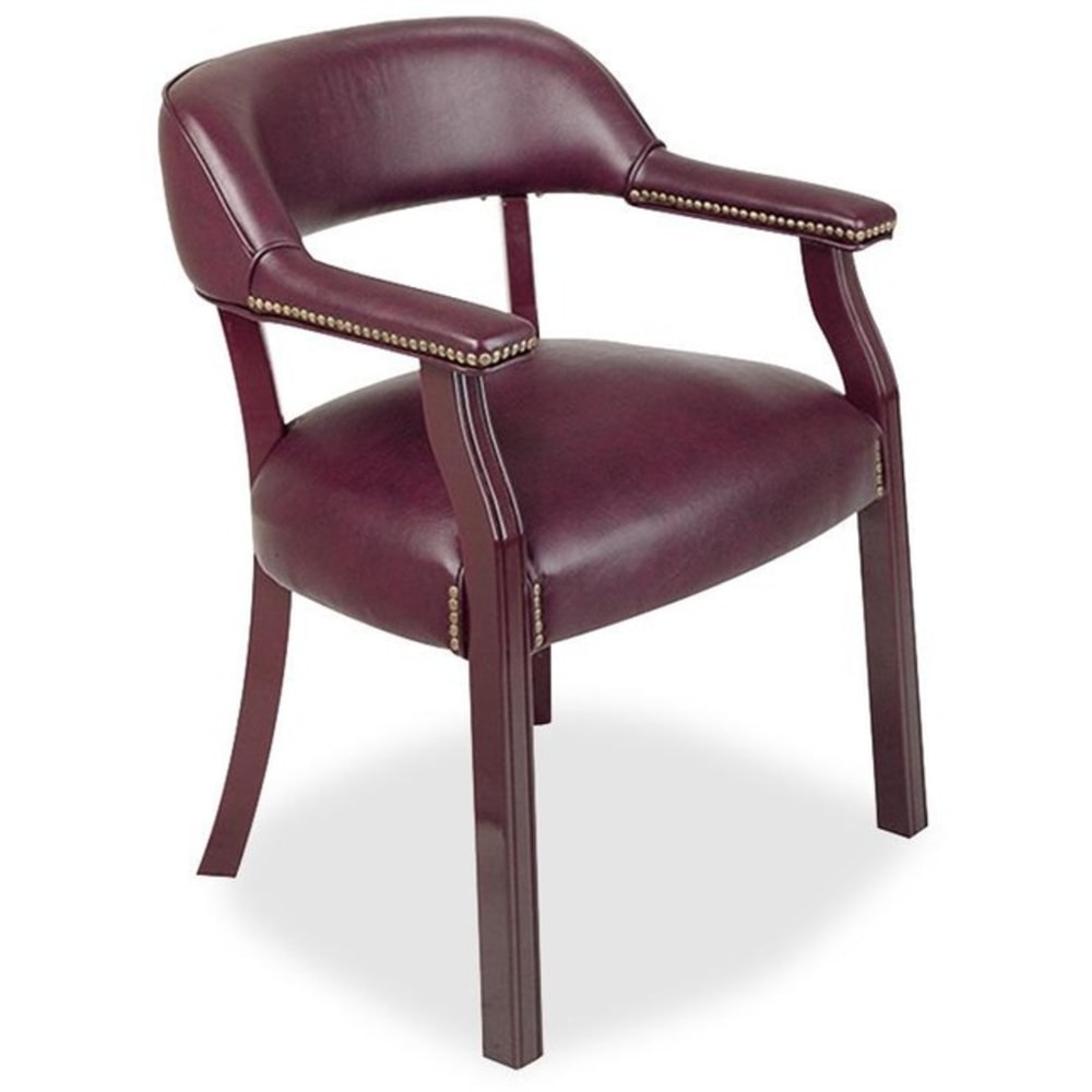 Lorell Berkeley Traditional Captain Side Chair, Oxblood/Burgundy