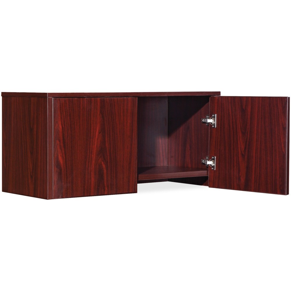 Lorell Essentials Series Wall Mount Open Hutch, 36inW, Mahogany