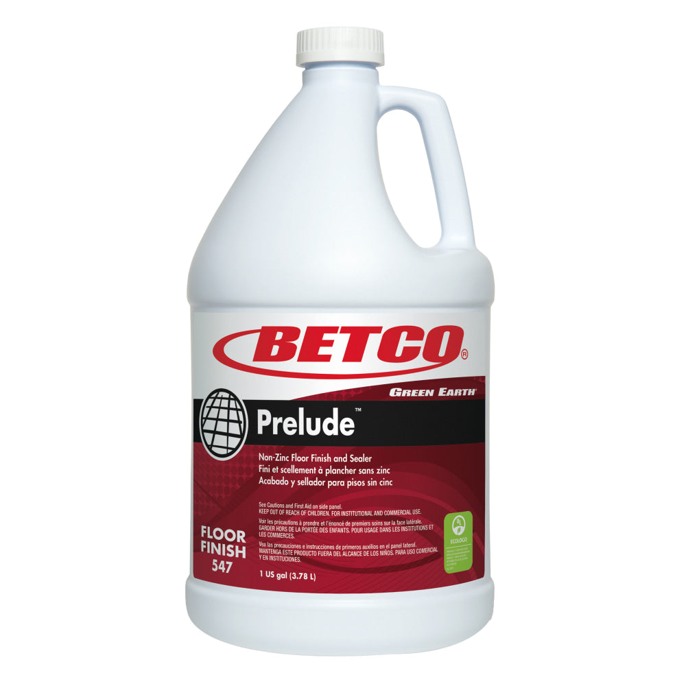 Betco Green Earth Prelude Floor Sealer-Finish, 128 Oz Bottle, Case Of 4