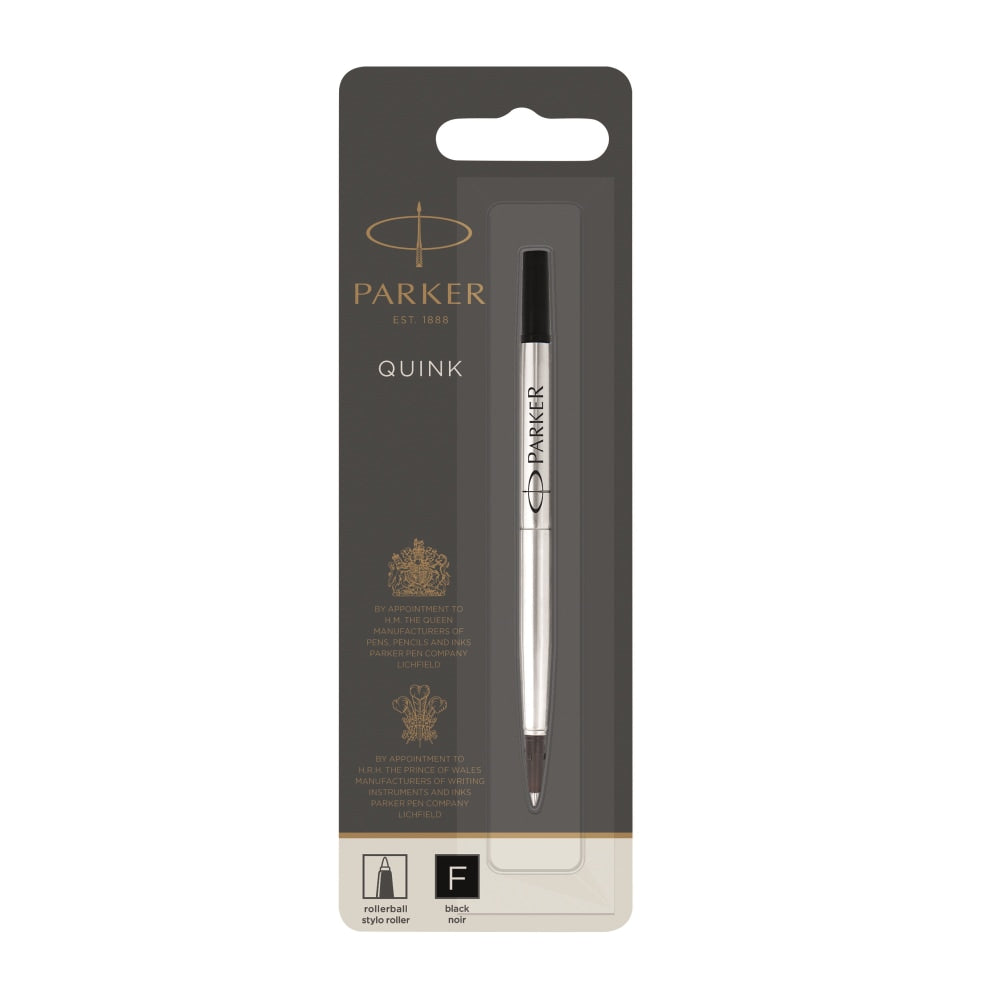 Parker Rollerball Pen Refill, Medium Point, 0.7 mm, Black