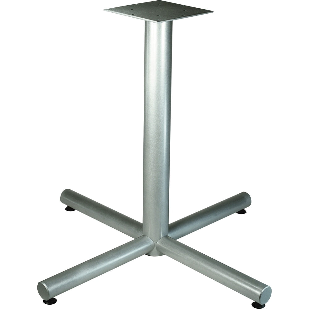 Lorell Hospitality Cafe-Height Table X-Leg Base - Metallic Silver X-shaped Base - 30in Height x 42in Width x 42in Depth - Assembly Required - 1 Each