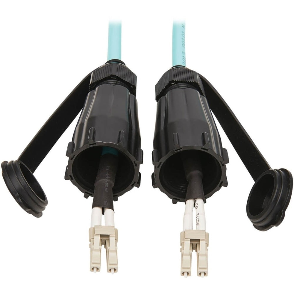 Eaton Tripp Lite Series 10Gb Rigid Industrial Duplex Multimode 50/125 OM3 Fiber Patch Cable (LC/LC) - IP68, Aqua, 1 m (3 ft.) - 3.28 ft Fiber Optic Network Cable for Network Device, Patch Panel, Wallplate - First End: 2 x LC Male Network