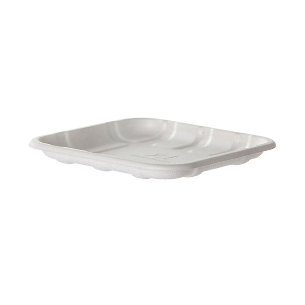 Eco-Products Vanguard Meat And Produce Trays, 9/16inH x 5-9/16inW x 5-9/16inD, White, Pack Of 600 Trays