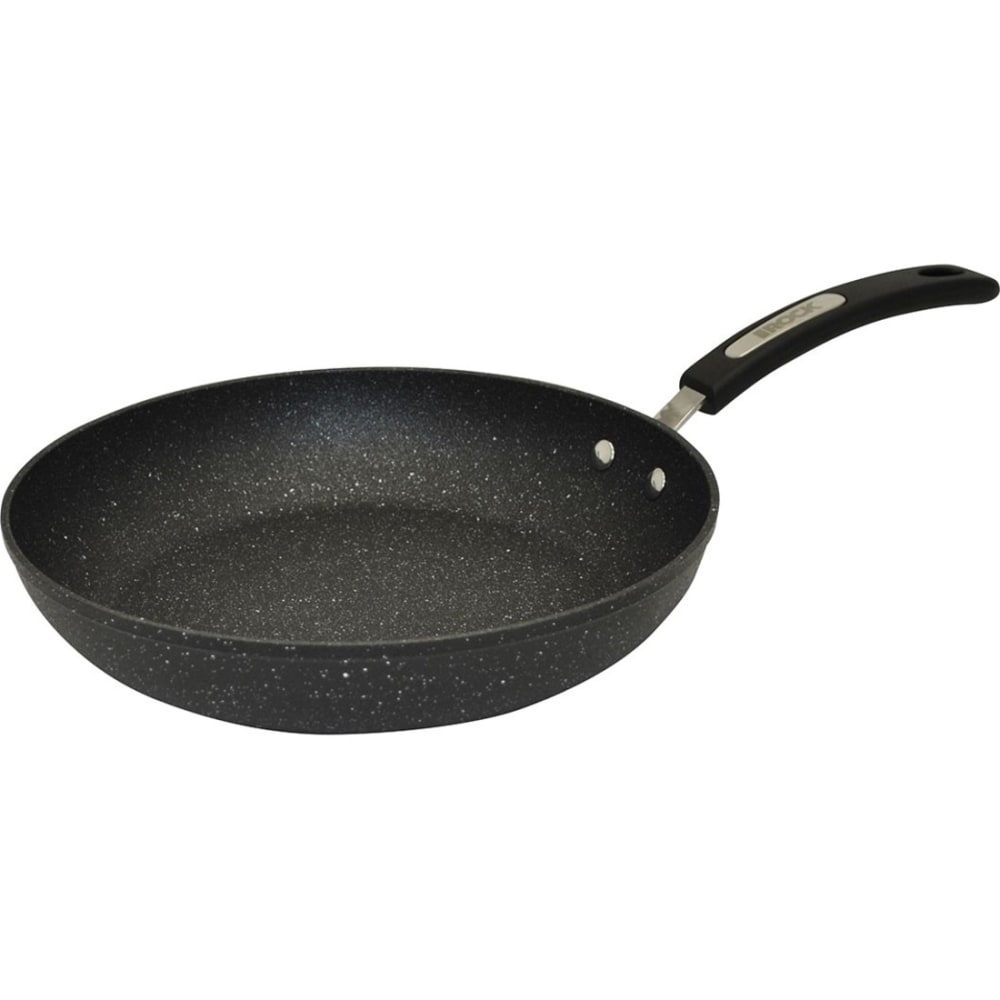 Starfrit The Rock 11in Fry Pan with Bakelite Handle - 11in Diameter Frying Pan - Forged Aluminum Base, Cast Stainless Steel Handle - Cooking, Frying, Broiling - Dishwasher Safe - Oven Safe - Rock