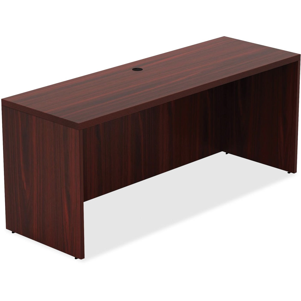 Lorell Chateau 72inW Credenza Computer Desk, Mahogany