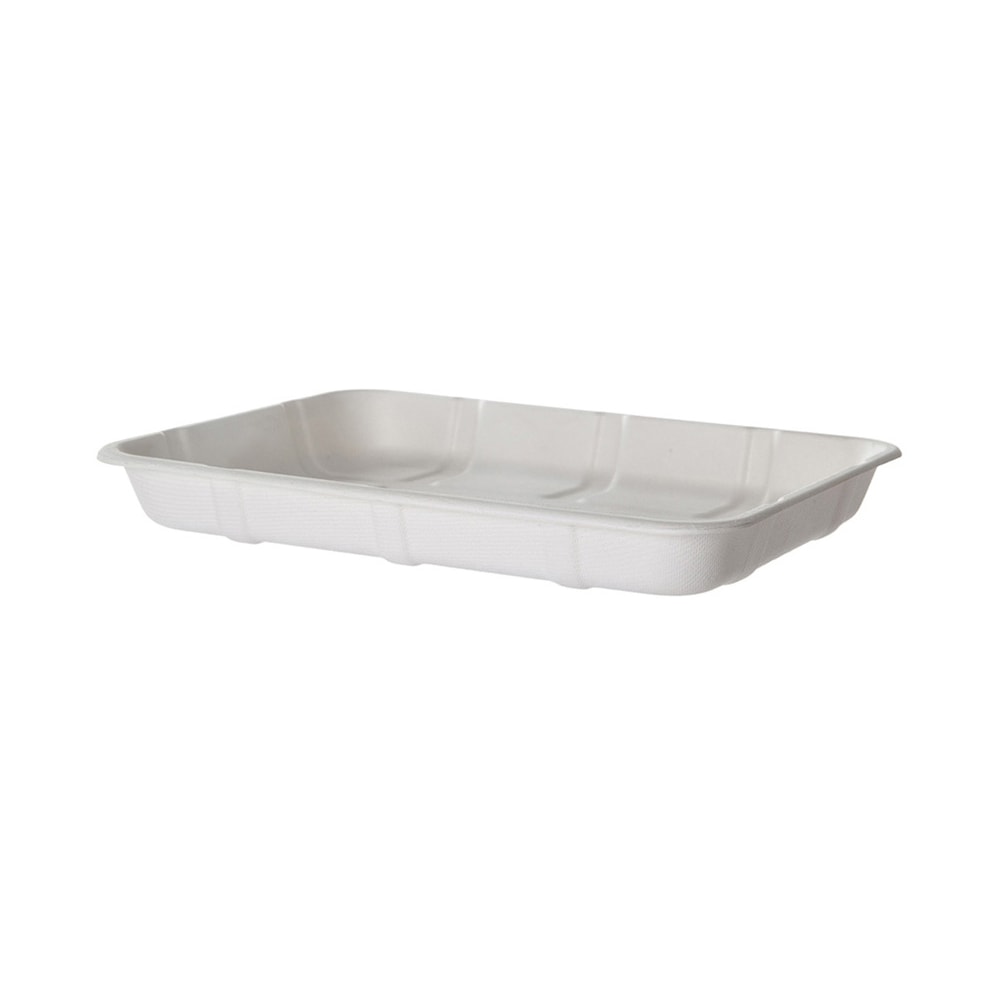 Eco-Products Vanguard Meat And Produce Trays, 1-3/16inH x 9-1/2inW x 7-3/16inD, White, Pack Of 300 Trays