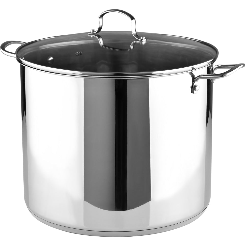 Bergner Essentials Stainless Steel Stock Pot, 12-Quart, Silver