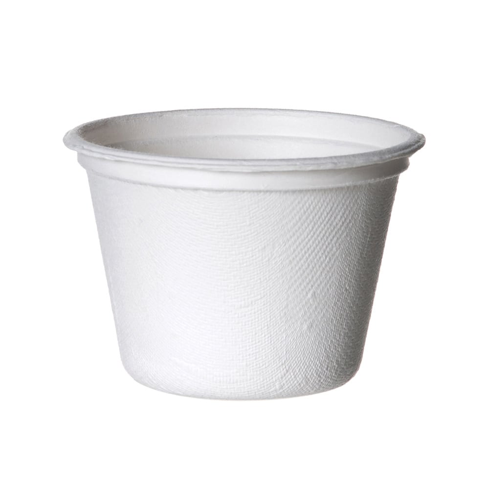 Eco-Products Vanguard Sugarcane Portion Cups, 4 Oz, White, Pack Of 1,800 Cups