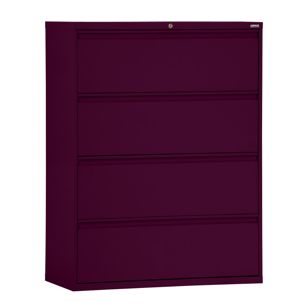 Sandusky 800 30inW x 19-1/4inD Lateral 4-Drawer File Cabinet, Burgundy