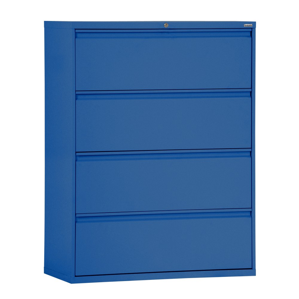 Sandusky 800 30inW x 19-1/4inD Lateral 4-Drawer File Cabinet, Blue