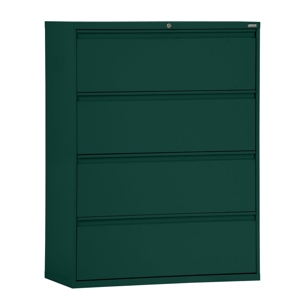 Sandusky 800 30inW x 19-1/4inD Lateral 4-Drawer File Cabinet, Forest Green