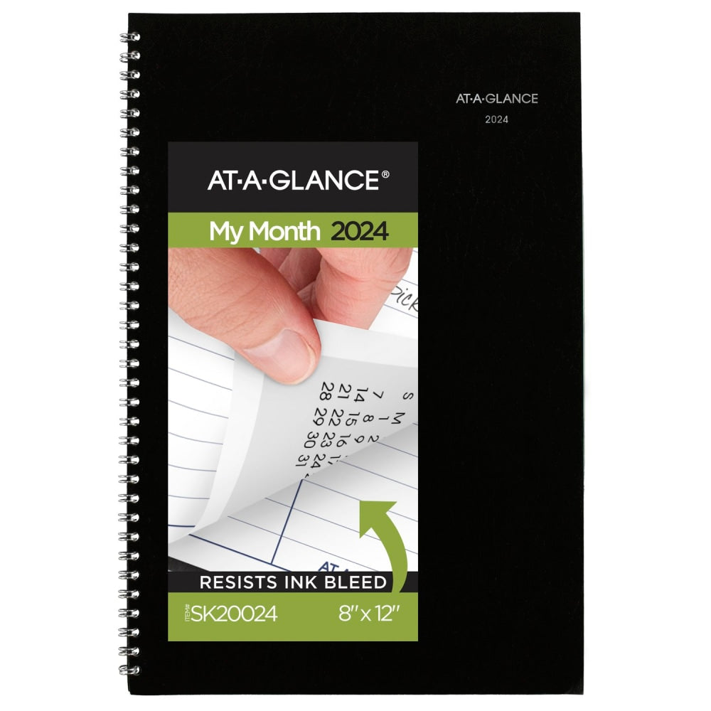 2023-2025 AT-A-GLANCE DayMinder 14-Month Monthly Planner, 8in x 12in, Black, December 2023 To January 2025, SK200