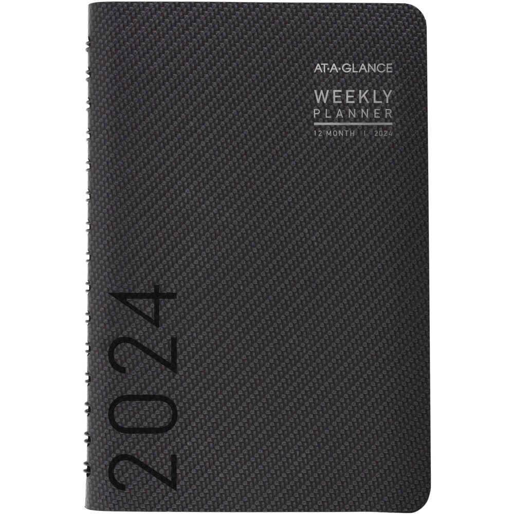 2024 AT-A-GLANCE Contemporary Weekly/Monthly Planner, 5in x 8in, Charcoal, January To December 2024, 70100X45