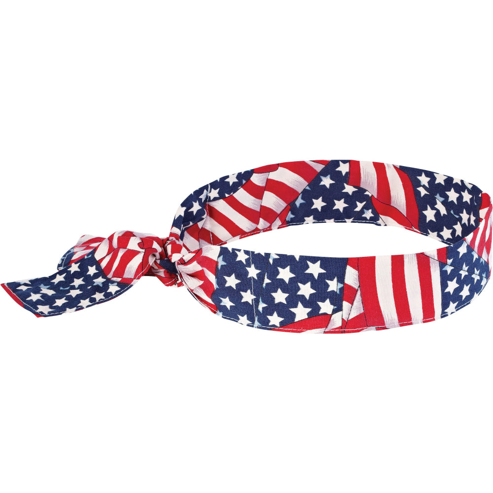 Ergodyne Chill-Its 6700 Evaporative Cooling Tie Bandana, Stars And Stripes