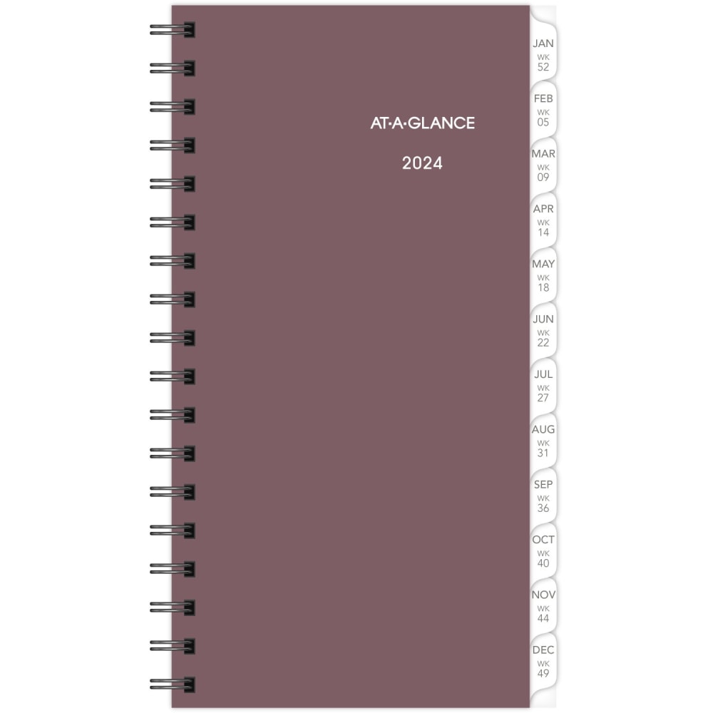 AT-A-GLANCE Weekly Wirebound Planner Refill Pages, 3-1/4in x 6-1/2in, January to December 2024, 064-287