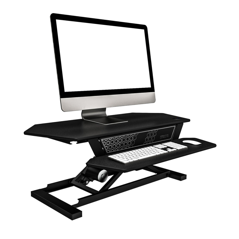 VersaDesk UltraLite Sit-to-Stand Electric Height-Adjustable Desk Riser, 36in x 24in, Black