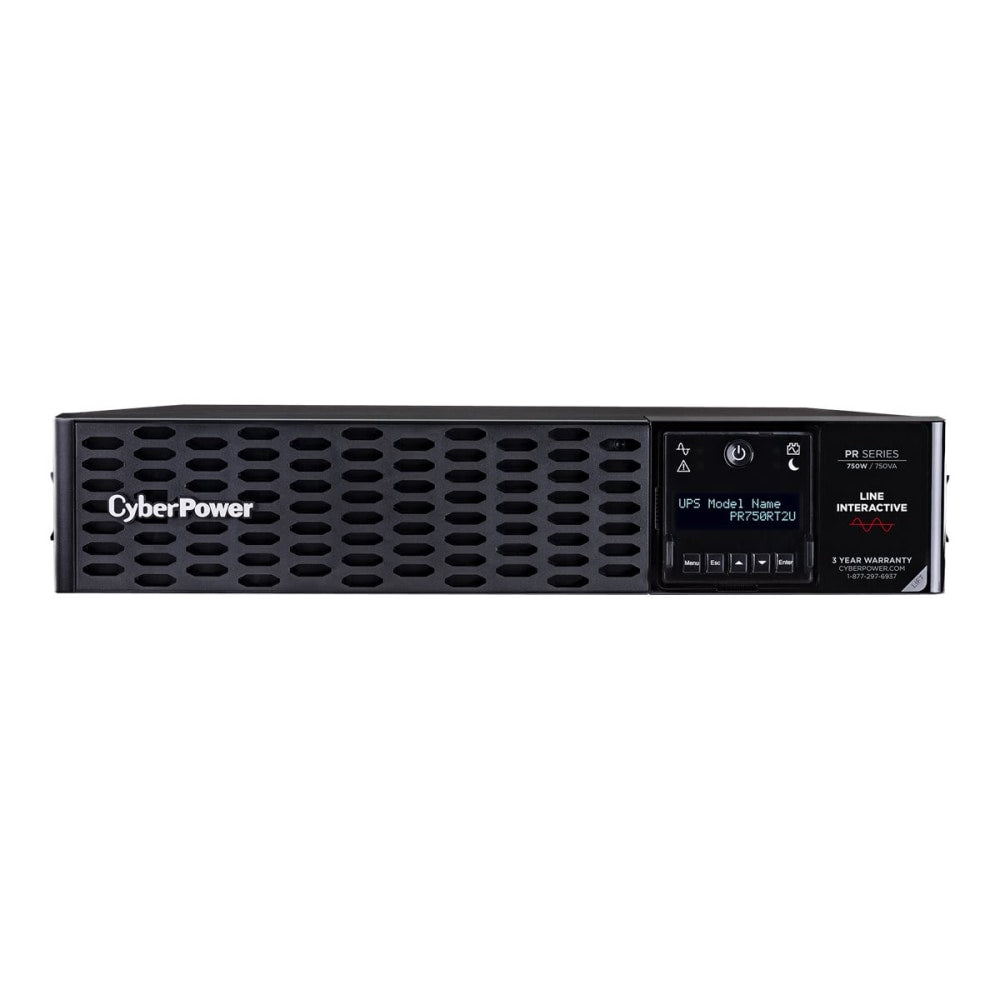 CyberPower Smart App Sinewave PR750RT2U - UPS (rack-mountable / external) - AC 100/110/120/125 V - 750 Watt - 750 VA - 5 Ah - RS-232, USB - output connectors: 8 - active PFC - 2U - black