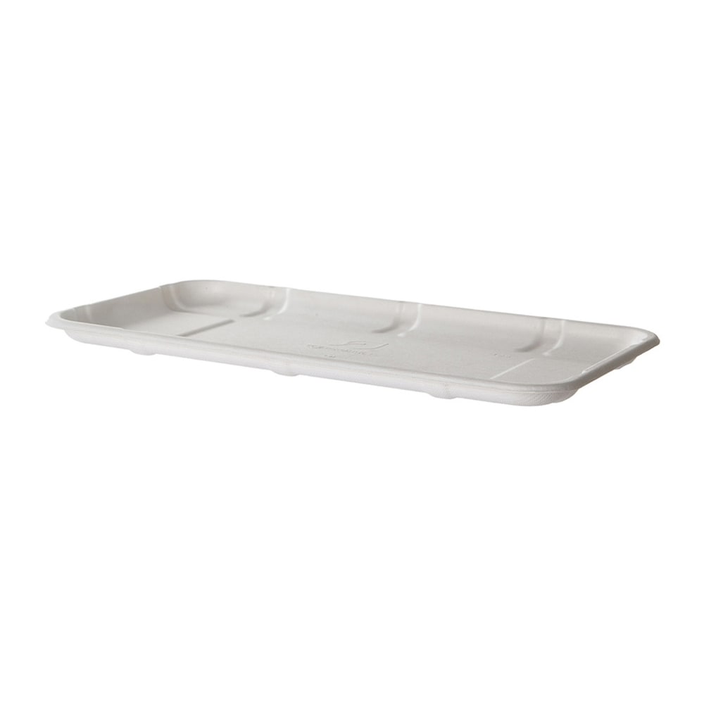 Eco-Products Vanguard Meat And Produce Trays, 14/25inH x 11inW x 6inD, White, Pack Of 300 Trays