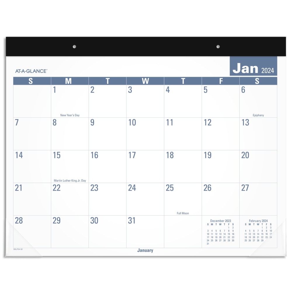 2024 AT-A-GLANCE Easy To Read Desk Pad Calendar, 21-3/4in x 17in, January To December 2024, SKLP2432