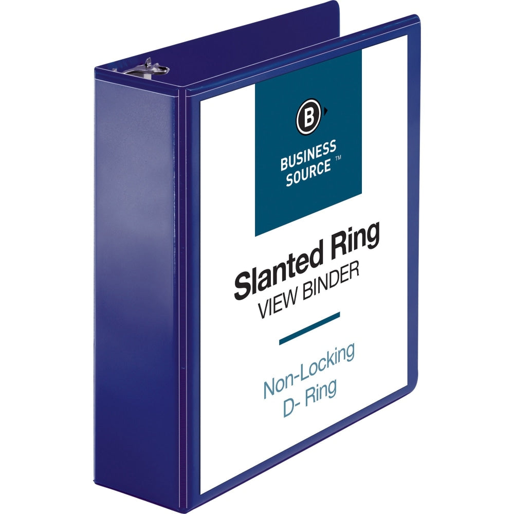 Business Source D-Ring View Binder, 3in Ring, 8 1/2in x 11in, Navy