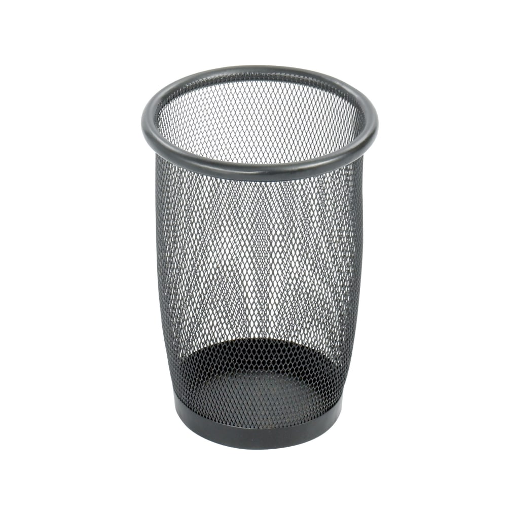 Safco 9716 Round Mesh Wastebasket, 3-Gallon, Black