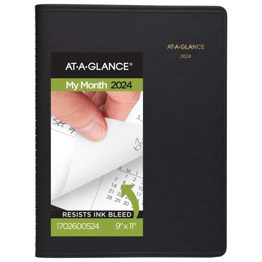 2024-2025 AT-A-GLANCE Monthly Planner, 9in x 11in, Black, January 2024 To March 2025, 7026005