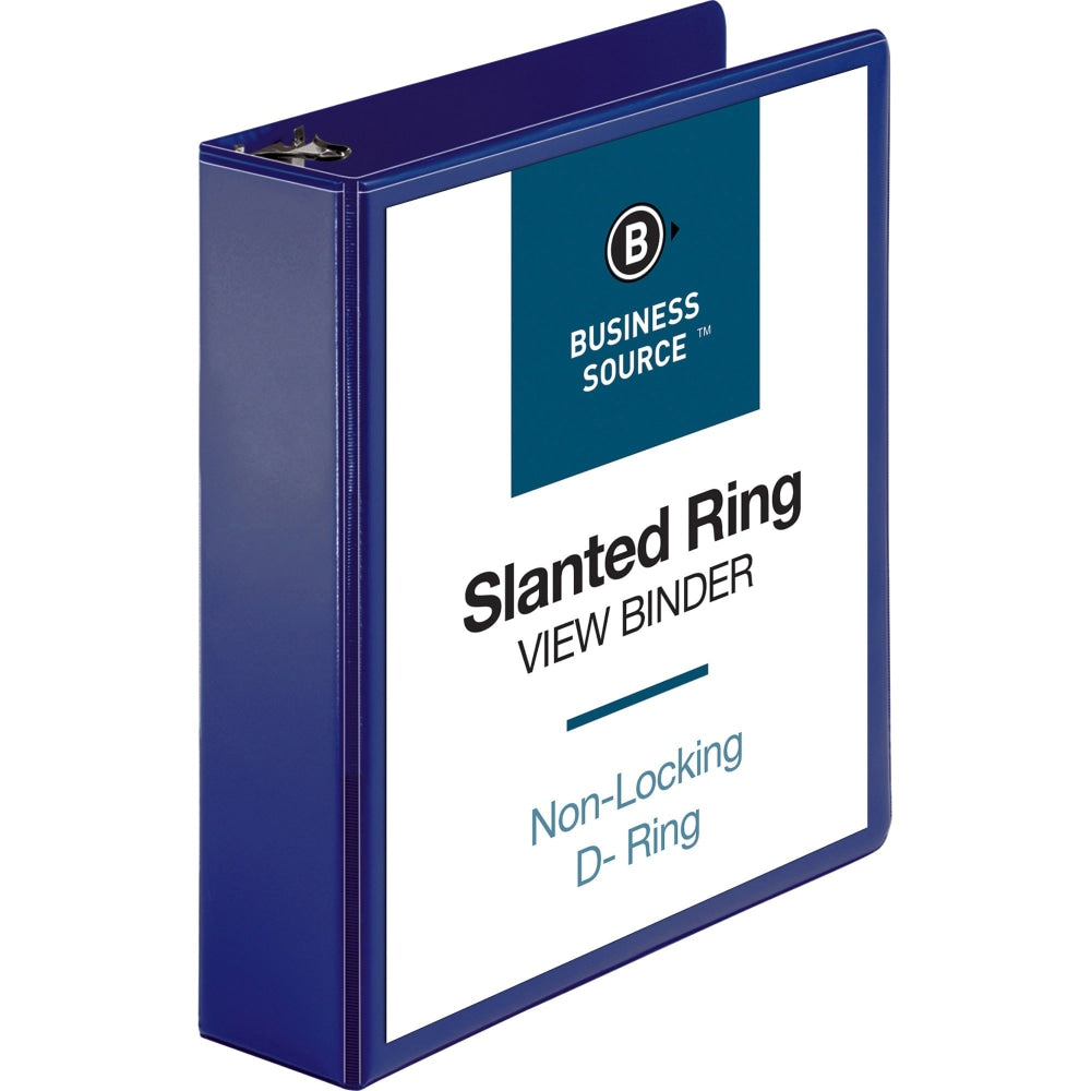 Business Source D-Ring View Binder, 2in Ring, 8 1/2in x 11in, Navy