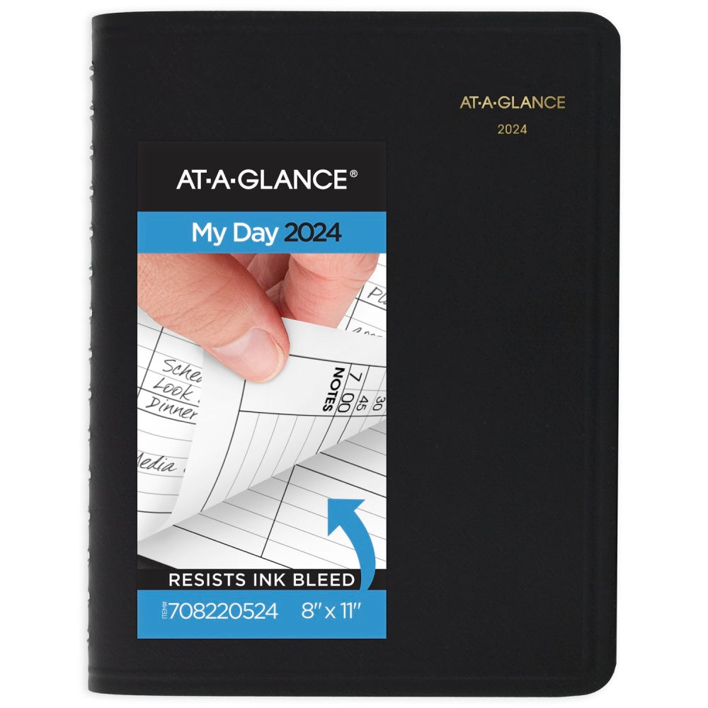 2024 AT-A-GLANCE 4-Person Group Daily Appointment Book, 8in x 11in, Black, January To December 2024, 7082205