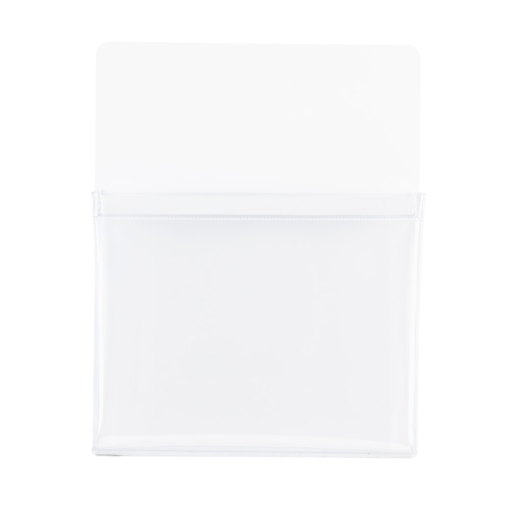 Office Depot Brand Magnetic Storage Pouches, 8-1/2in x 11in, Clear, Pack Of 6 Pouches