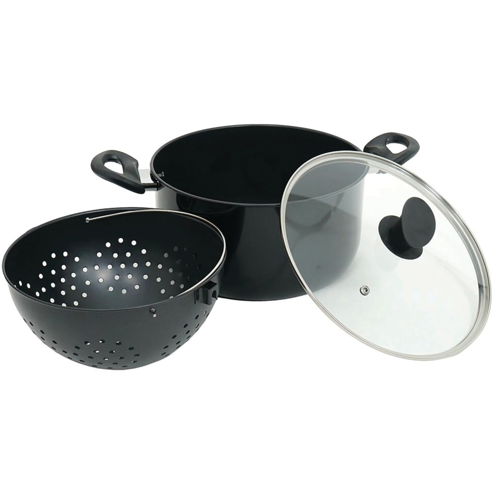 Worlds Greatest Pot Cookware - 3 Pieces - Cooking, Pasta, Vegetables, Soup - Dishwasher Safe - Black