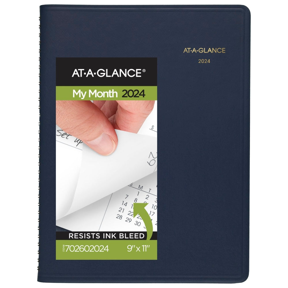 2024-2025 AT-A-GLANCE 15-Month Monthly Planner, 9in x 11in, Navy, January 2024 To March 2025, 7026020