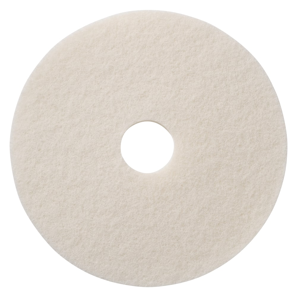 Americo Super Polish Floor Pad, 20in Diameter, White, Box Of 5