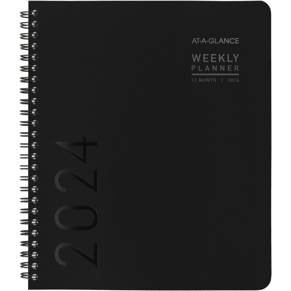 2024 AT-A-GLANCE Contemporary Lite Weekly/Monthly Planner, 7in x 8-3/4in, Black, January To December 2024, 7054XL05