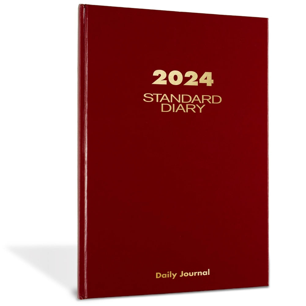 2024 AT-A-GLANCE Standard Daily Diary, Journal Ruled, 7-3/4in x 12in, Red, January to December 2024, SD37713