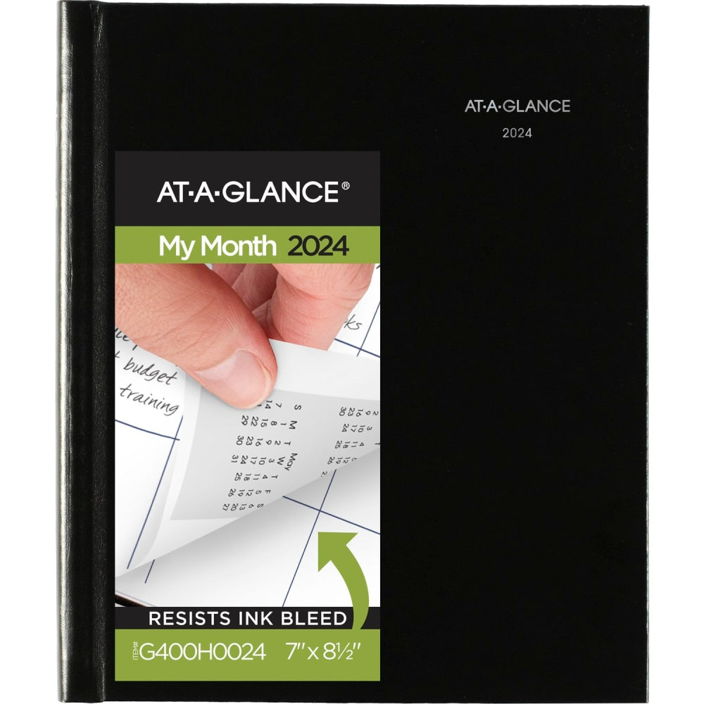 2024 AT-A-GLANCE DayMinder Premiere Monthly Planner, 7in x 8-1/2in, Black, January To December 2024, G400H00