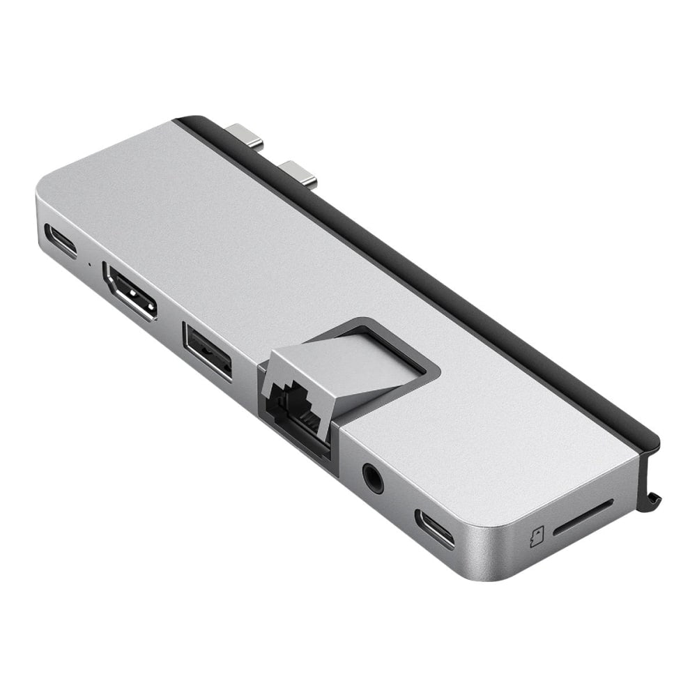 HyperDrive DUO Pro Docking Station, 4/10inH x 4-7/10inW x 1-1/2inD, Silver, HD575-Silver