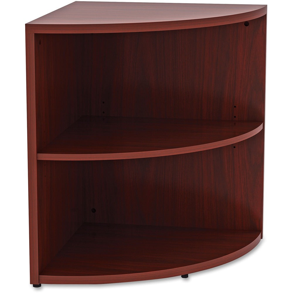 Lorell Essentials Series 30inH 2-Shelf Corner Bookcase, Mahogany