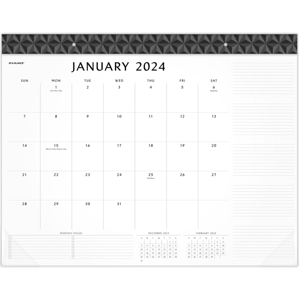 2024 AT-A-GLANCE Elevation Monthly Desk Pad Calendar, 21-3/4in x 17in, January to December 2024, SK752400