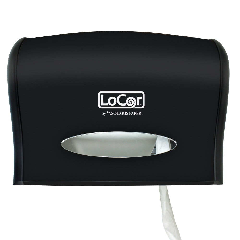 Solaris Paper LoCor Wall-Mount Jumbo Bath Tissue Dispenser, Black