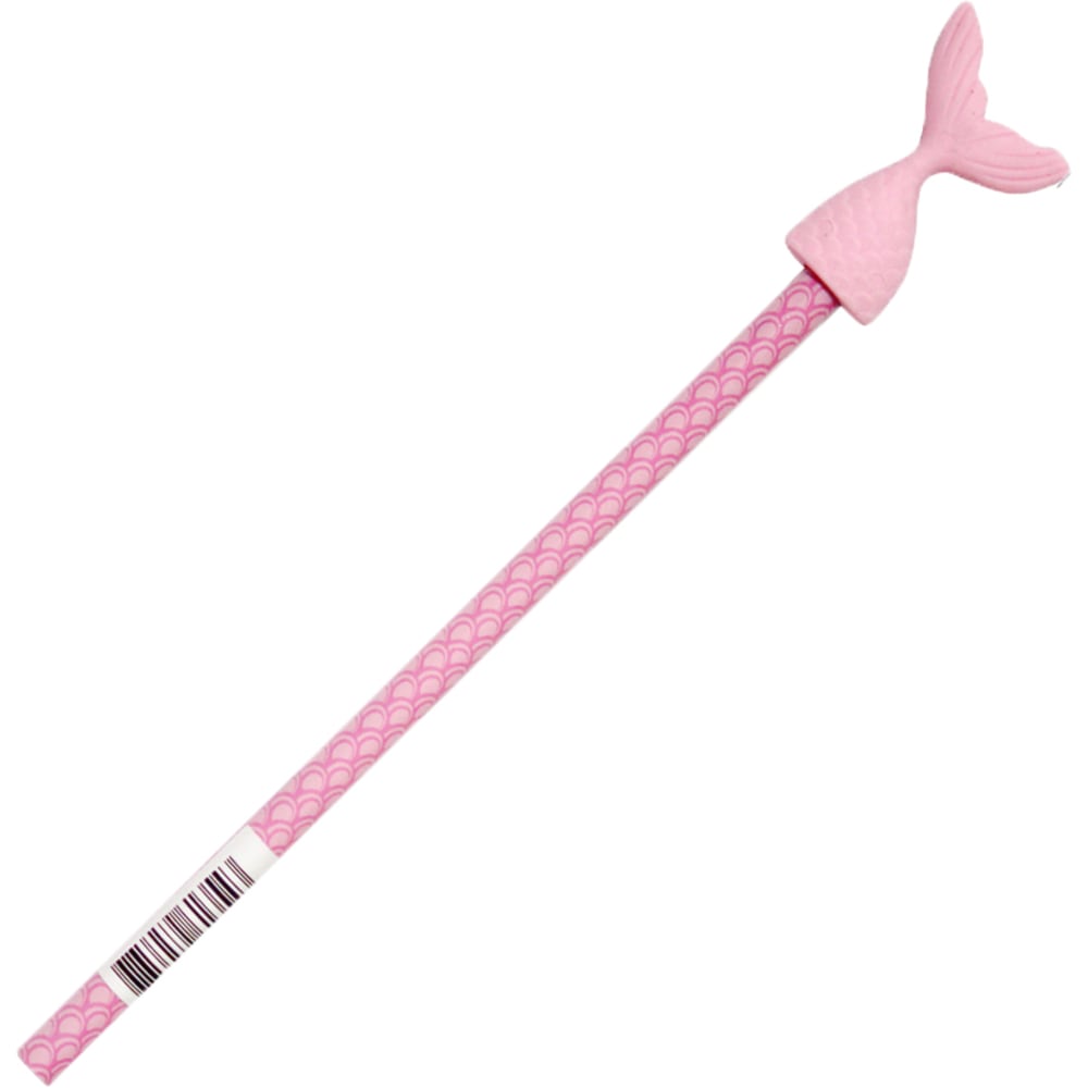 Pure Style Wood Pencil With Eraser Topper, #2 Lead, Pink Mermaid