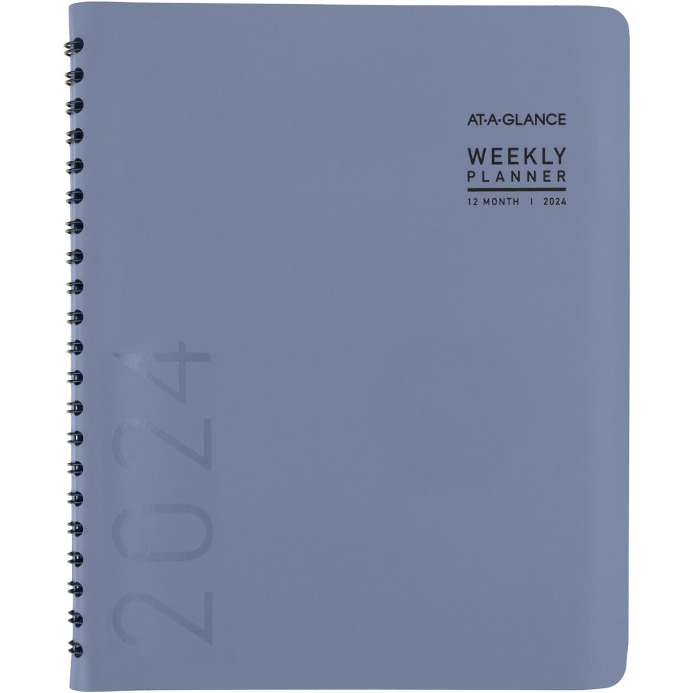 2024 AT-A-GLANCE Contemporary Weekly Planner, 8-1/4in x 11in, Slate Blue, January To December 2024, 70940X20