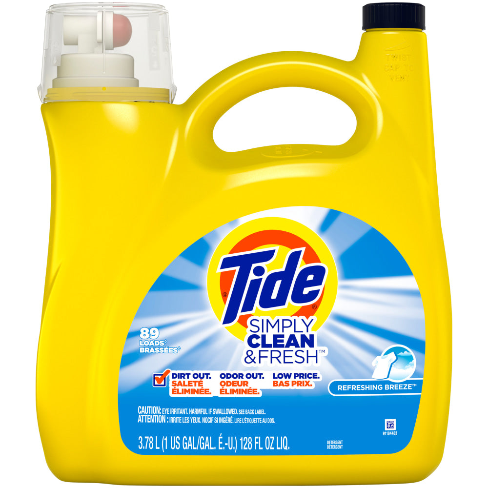 Tide Simply Clean & Fresh Liquid Laundry Detergent, Refreshing Breeze, 128 Oz