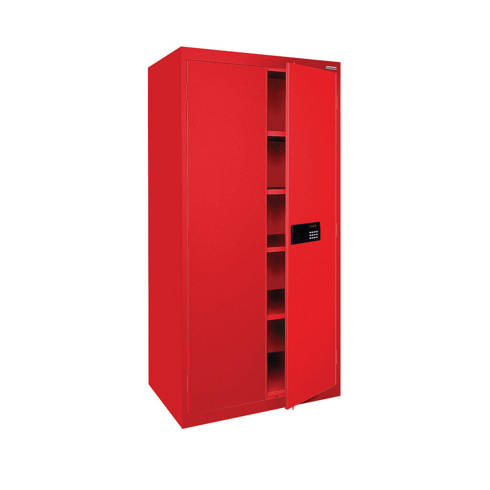 Sandusky Keyless Electronic Storage Cabinet, 72inH x 36inW x 18inD, Red