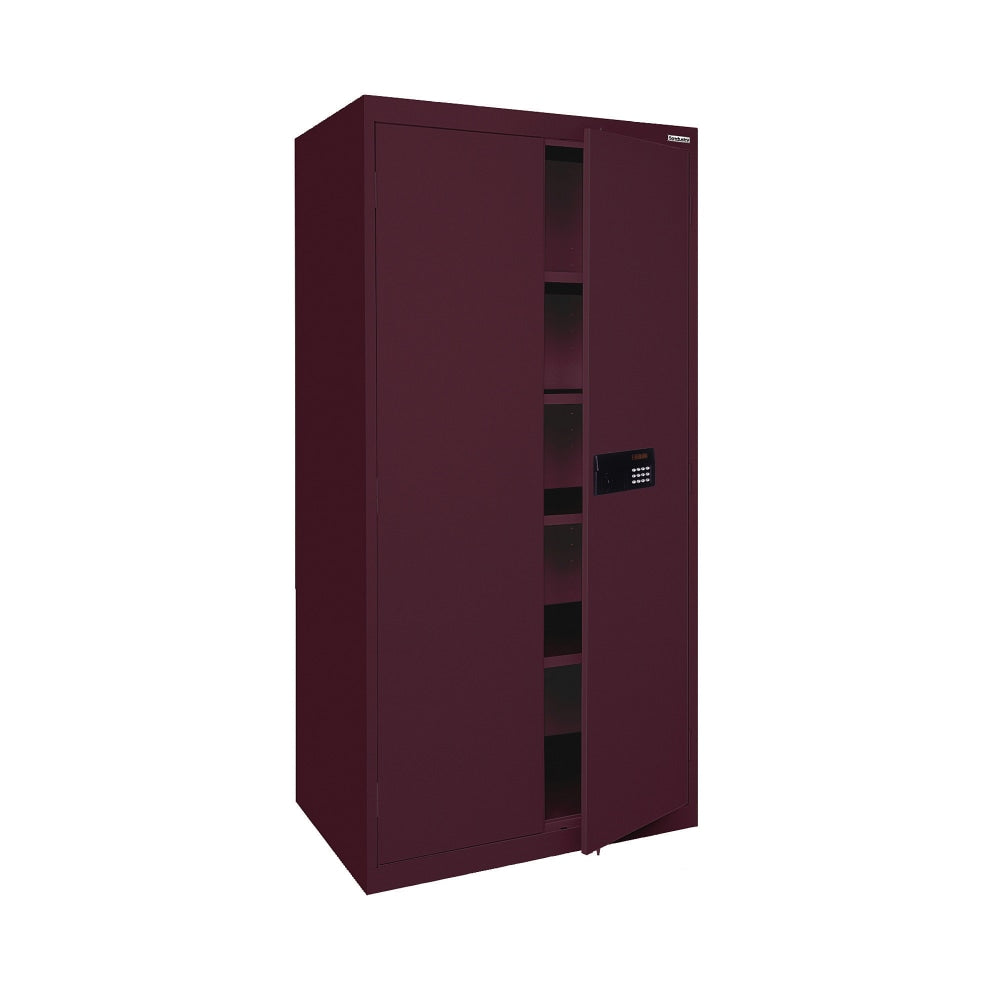 Sandusky Keyless Electronic Storage Cabinet, 72inH x 36inW x 18inD, Burgundy