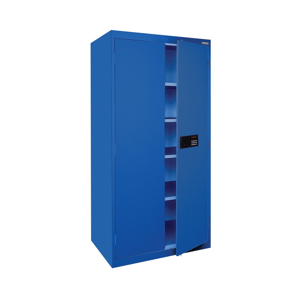 Sandusky Keyless Electronic Storage Cabinet, 72inH x 36inW x 18inD, Blue