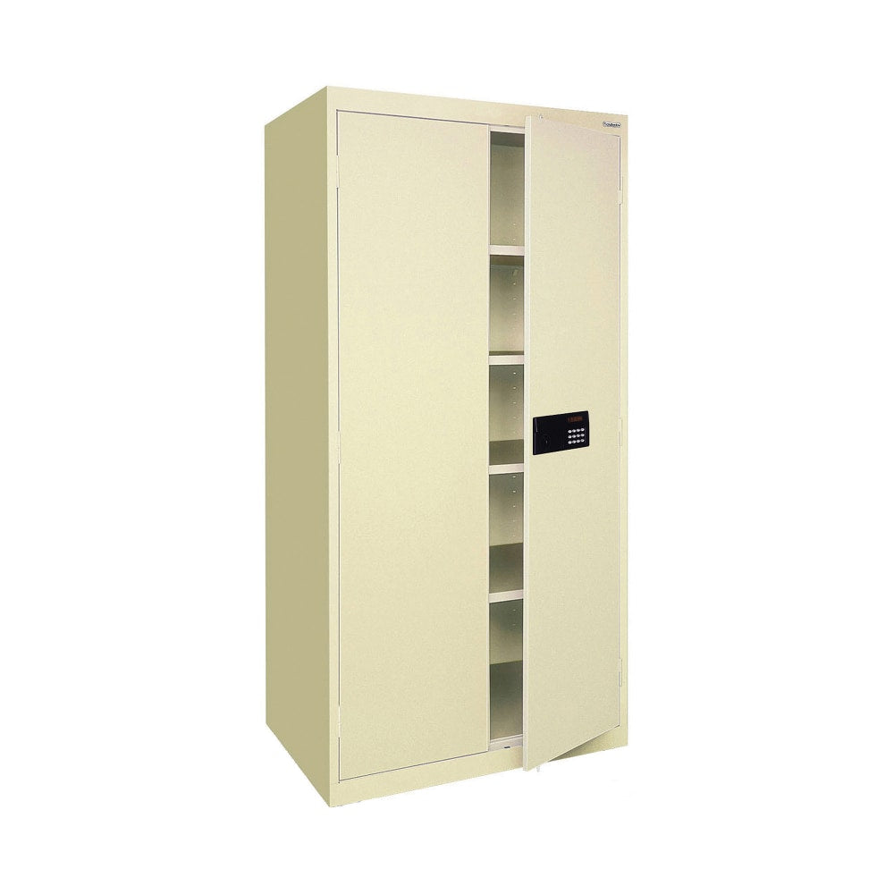 Sandusky Keyless Electronic Storage Cabinet, 72inH x 36inW x 18inD, Putty