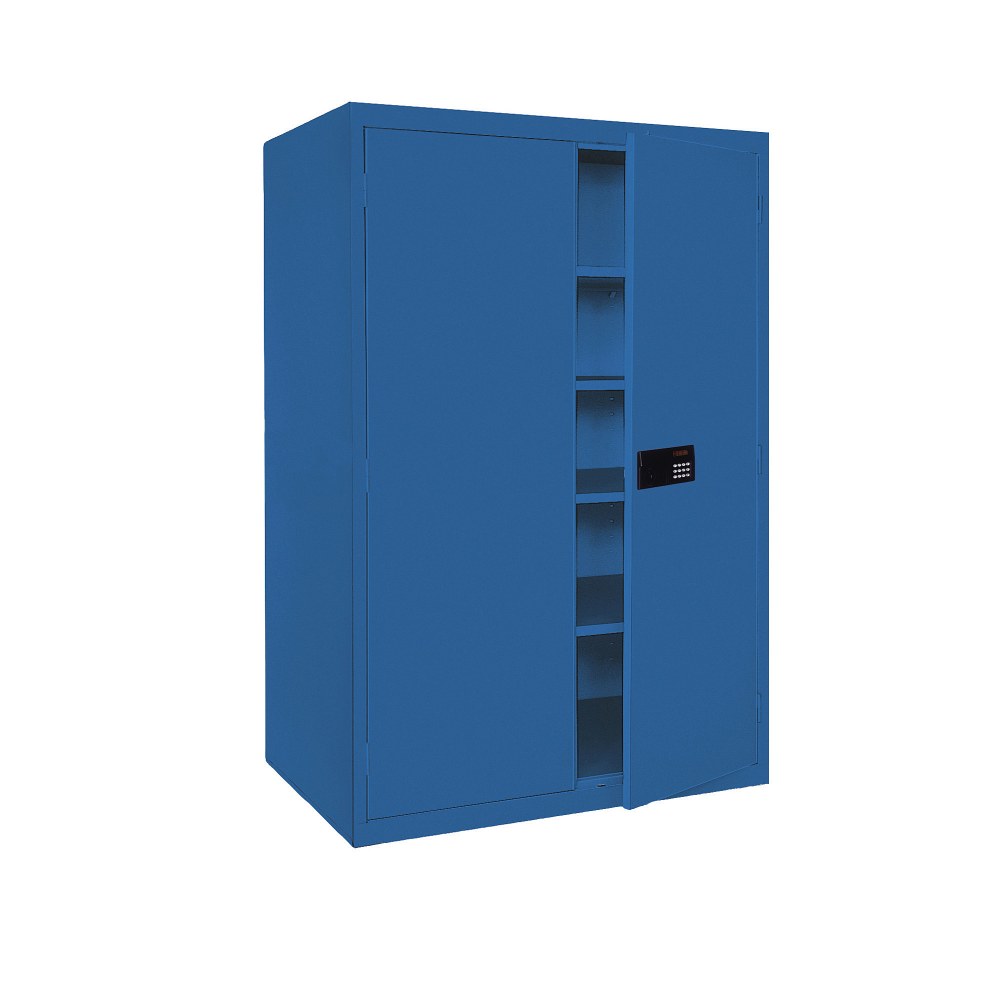 Sandusky Keyless Electronic Storage Cabinet, 78inH x 46inW x 24inD, Blue