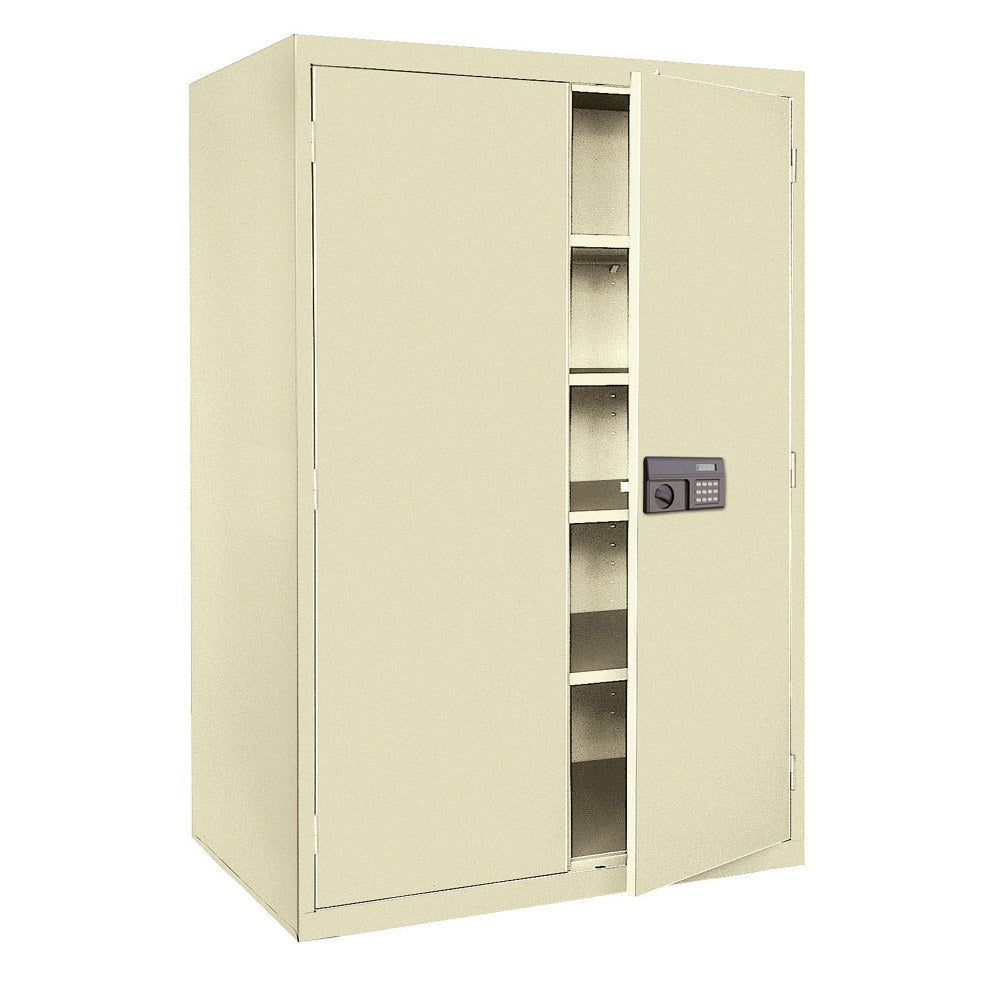 Sandusky Keyless Electronic Storage Cabinet, 78inH x 46inW x 24inD, Putty