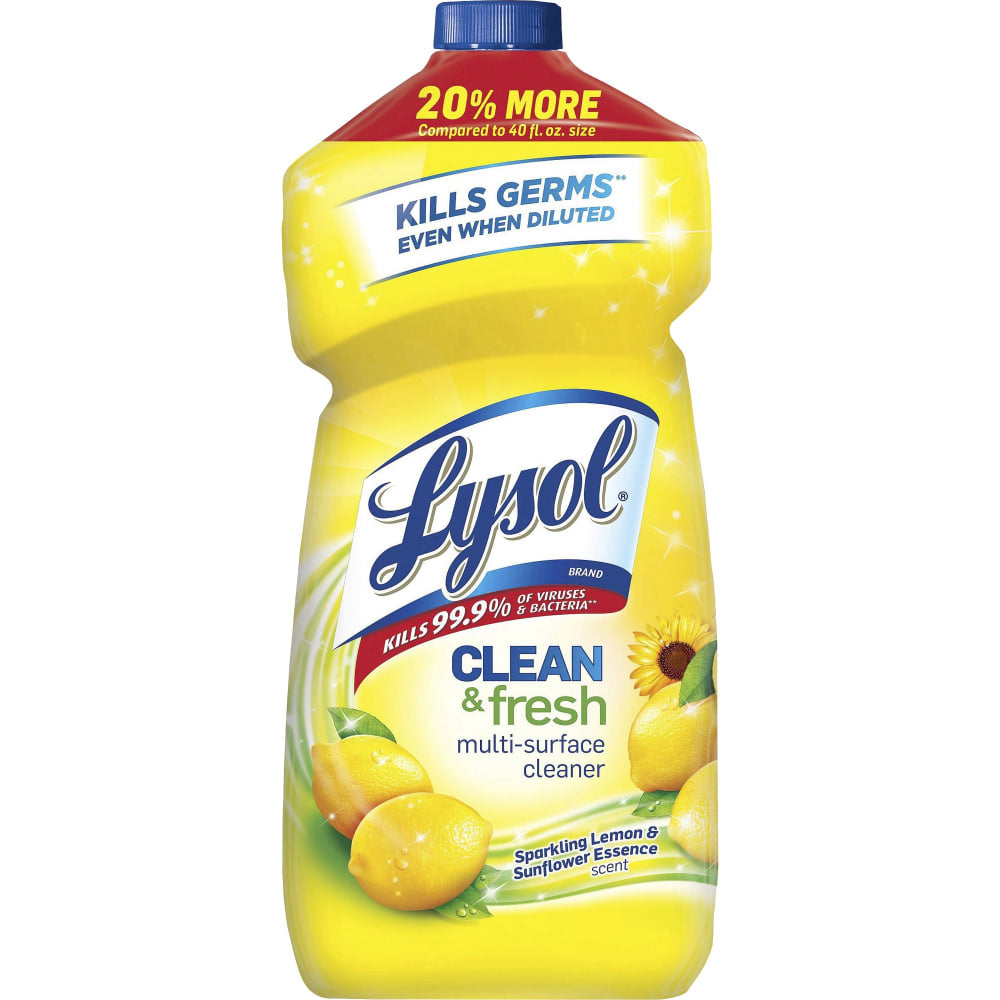 Lysol Multi-Surface Liquid Cleaner, Lemon Scent, 48 Oz, Yellow