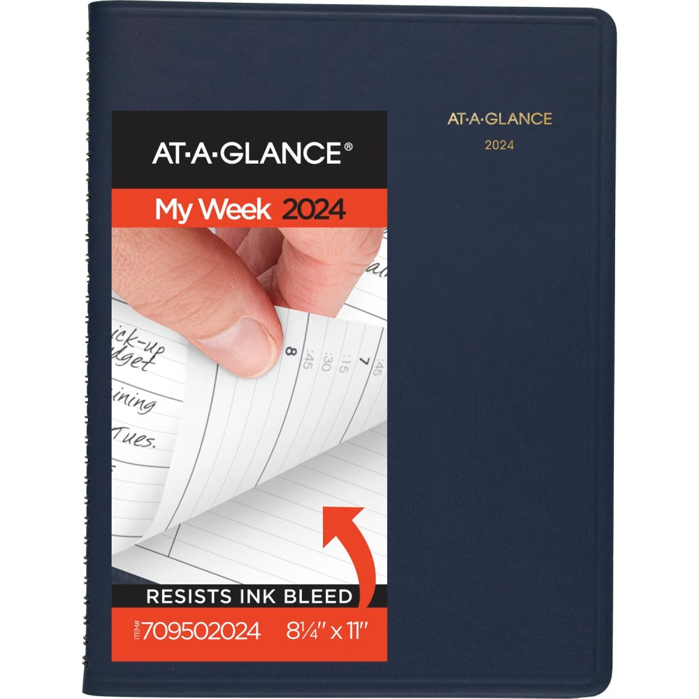 2024-2025 AT-A-GLANCE 13-Month Weekly Appointment Book Planner, 8-1/4in x 11in, Navy, January 2024 To January 2025, 7095020